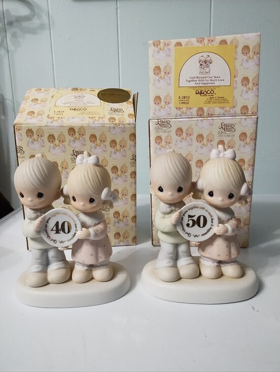 Precious Moments Other - 1983 Precious Moments Anniversary Figurines , #E 2859 & # E 2853 (40 & 50)
